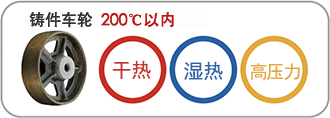 铸件车轮 200℃以内:干热, 湿热, 高压力
